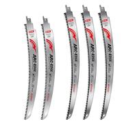 EZARC Lame de scie sabre de 300+380mm à dents japonaises, pour élagage, avec une bordure arquée et 6 dents par pouce, idéale pour la taille des arbres et la coupe de bois, lot de 5 pièces