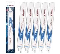 EZARC Lames de scie alternative 5 pièces Lames de scie bimétalliques de 225 mm 14+18 TPI pour le métal pour la coupe de l'acier