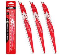 EZARC Lames de Scie Alternative en Carbure 225mm 3PC pour une Coupe de Bois Rapide et Précise, Plein Bois Démolition, R943HM, 3TPI