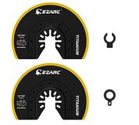 EZARC Lames oscillantes multi-outils en titane, 2 lames de scie oscillantes semi-circulaires à coupe affleurante pour bois, métal, clous, vis, outils universels à dégagement rapide