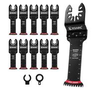 EZARC Lot de 10 lames de scie oscillante bi-métal à bords arqués extra longues de 5,8 cm avec dents japonaises pour des coupes nettes dans le bois dur et le plastique, lames universelles pour outils