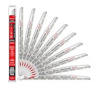 EZARC Lot de 10 lames de scie sabre pour bois, 300 mm, lames fleam polies, accessoires pour l'élagage des arbres
