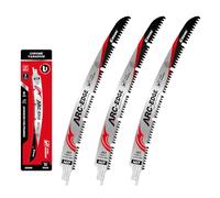 EZARC Lot de 3 lames de scie sabre à dents japonaises de 30,5 cm, lames de scie sabre à bord arqué 6TPI avec retrait des copeaux en U, pour couper des arbres, couper du bois humide et vert