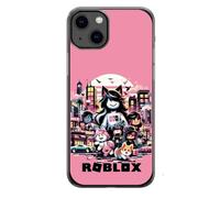 EZB Coque de téléphone compatible avec iPhone Ro-blox sur le thème du jeu amusant | Bords flexibles absorbant les chocs Coque de téléphone colorée unique Pop Art | Ro-blox rose (iPhone 15)