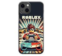 EZB Coque de téléphone compatible Ro-blox iPhone sur le thème du jeu amusant | Bords flexibles absorbant les chocs Coque de téléphone colorée unique Pop Art | Pilote Ro-blox (iPhone 8) noir