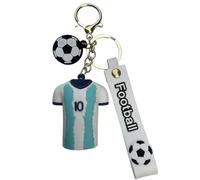 EZB Porte-clés Lionel Messi Football | Porte-clés décoratif double face Idée cadeau | Porte-clés Messi Argentine, blanc, taille unique