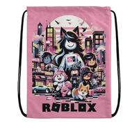 EZB Ro-blox Sac à cordon | Sac à dos de taille midi 36 x 30 cm | Multi-usage : kits de sport, kits d'éducation physique, gym, déjeuner, vacances, sac de plage | Sac à pompe au design unique et amusant