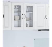 Ezbryzmatic Kalmar Front Lave-vaisselle Blanc brillant en bois 40 x 31 x 80 cm Armoire suspendue avec 3 étagères et 1 rabat Convient pour cuisine, meuble de rangement de style industriel