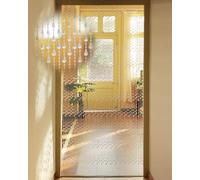 Ezcasch 90 x 200 cm Rideau à Perles Transparent, 60 brins avec Perles en Plastique - Idéal comme moustiquaire et décoration pour Porte de Balcon, Chambre(Style Marées)