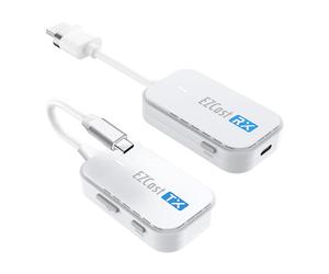 EZCast Émetteur et récepteur USB C vers HDMI, rallonge HDMI de 30 m pour Regarder des Films et la télévision HD 1080p, des téléphones, iPad Pro et Ordinateurs Portables aux projecteurs HDTV