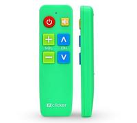EZclicker Plus Télécommande TV pour Personnes âgées Télécommande Extra Simple à Gros Bouton Mute, Fonctionne avec Les Grandes Marques de télévision (2 Piles AAA Non incluses) (Verte)
