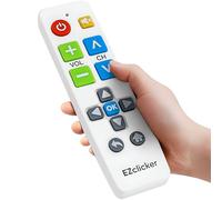 EZclicker Télécommande TV Universelle à Gros Boutons Simple et Facile à Utiliser, idéale pour Les Personnes âgées, Fonctionne avec Les Grandes Marques de TV (2 Piles AAA Non incluses) (Blanc)