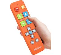 EZclicker Télécommande universelle à gros bouton pour TV (orange) simple et facile à utiliser, idéale pour les personnes âgées, fonctionne avec les grandes marques de télévision (2 piles AAA non
