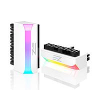 EZDIY-FAB Adaptateur de connecteur d'alimentation ATX 24 Broches à 90 degrés, 5V, 3 Broches ARGB Arc-en-Ciel, Femelle à mâle, pour Carte mère d'ordinateur, Bloc - Blanc - 1 Pack