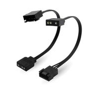 EZDIY-FAB Adaptateur LED ARGB pour Ventilateur NZXT, Ventilateur F120 AER RGB, Pas de hub NZXT CAM requis, Compatible avec la lumière Mystic Aura Fusion, Deux dans Le Pack