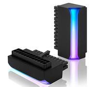 EZDIY-FAB ATX 24-Pin 90 Degrés Connecteur D'Alimentation 5V 3 Pin ARGB Rainbow Femelle à Mâle Adaptateur pour Carte Mère de l'Ordinateur ATX Power Supply-1Pack