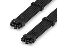 EZDIY-FAB Câble 16AWG PCI-e 5.0 12VHPWR PSU Sleeved Cable, Câble 600W 12+4 broches mâles vers 12+4 broches mâles pour RTX 3090Ti/4070Ti/4080/4090, 60cm/23.62in-Noir
