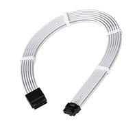 EZDIY-FAB Câble d'Extension Alimentation GPU PCIe 5.0 16 broches (12+4) 12VHPWR, Gainé, Mâle vers Femelle, Compatible avec RTX 5080, 5070, 4090, 4080, 4070, 16AWG avec Peignes à Câbles - Blanc