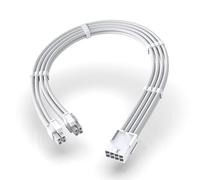 EZDIY-FAB EPS 8 broches femelles vers CPU 8 broches (4+4) ATX 4 broches mâles Câble d'extension d'alimentation pour carte mère 11,8 pouces (30 cm)-Tout blanc