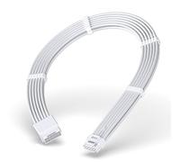 EZDIY-FAB Extension de câble d'alimentation GPU, 16 broches (12+4) 12VHPWR PCIe 5.0 Connecteur Mâle vers Femelle pour RTX4070Ti Super, 4080 Super, 4090, avec peignes de câble-16AWG/ Tout blanc