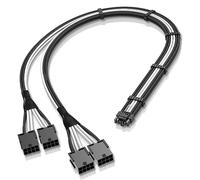 EZDIY-FAB Extension de câble d'alimentation GPU, 16 Broches (12+4) 12VHPWR PCIe 5.0 mâle vers 4X PCIE 8 Broches pour RTX 3090Ti/RTX4090/RTX4080, avec Peignes de câble pré-installés-16AWG-Noir/Blanc