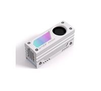 EZDIY-FAB FR2-Shirudu RGB SSD heatsink-W Shield Dissipateur ARGB SSD M.2 avec Ventilateur PWM Intégré de 20mm, Refroidisseur Haute Performance en Aluminium Premium, Blanc - 1 Pièce