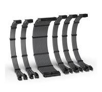 EZDIY-FAB Kit d'extension de câble PSU, câble d'extension d'alimentation 16AWG, 1x24Pin/2x4+4 EPS/3x6+2 PCI-E,Câble de Gaine PC personnalisé 300MM avec Peignes-Carbone