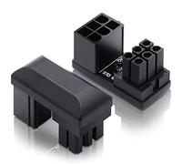 EZDIY-FAB Lot de 2 adaptateurs d'alimentation GPU VGA PCIe 6 broches en U à angle de 180 degrés pour carte graphique de bureau standard + type inversé