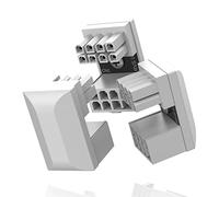 Ezdiy-fab - Lot de 3 adaptateurs d'alimentation de processeur graphique VGA PCIe 8 broches - Angle de 180 degrés - Pour carte graphique d’ordinateur de bureau - Blanc