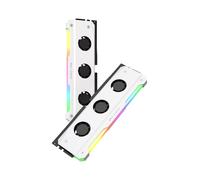 EZDIY-FAB RH02 Refroidisseur RAM ARGB Actif avec 3 Ventilateurs PWM 20 mm, Dissipateur de Mémoire pour PC Gaming Desktop, Compatible DDR5/DDR4, Lot de 2 - Blanc