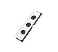 EZDIY-FAB RH02 Refroidisseur RAM ARGB Actif avec 3 Ventilateurs PWM 20 mm, Dissipateur de Mémoire pour PC Gaming Desktop, Compatible DDR5/DDR4, Lot de 1 - Blanc