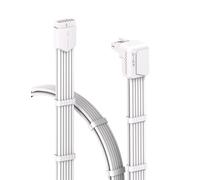 EZDIY-FAB Shield 90 Degree 12V-2x6 GPU Cable Extension,Adaptateur d'angle GPU PCIe 5.1 12+4 Pin,Extension de câble 12VHPWR PSU pour RTX4070Ti Super, 4080 Super,4090 avec Combs-Standard Type-Blanc