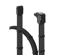 EZDIY-FAB Shield 90 Degree 12V-2x6 GPU Cable Extension,Adaptateur d'angle GPU PCIe 5.1 12+4 Pin,Extension de câble 12VHPWR PSU pour RTX4070Ti Super, 4080 Super,4090 avec Combs-Reverse Type-Noir