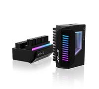 EZDIY-FAB Shield Adaptateur ATX 24-pin 180°, Infinity Mirror ARGB, Noir | Réduction tension câbles, adaptateur 180°, Infinity Mirror ARGB, sync 5V 3 broches, routage propre - PC showcase
