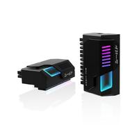 EZDIY-FAB Shield Adaptateur d'angle 24 broches à 90 degrés avec lumière ARGB miroir infini, connecteur d'alimentation ATX 24 broches, synchronisation ARGB 5 V 3 broches - 90 degrés - noir