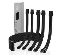 EZDIY-Fab Sleeved Cable - Rallonge de câble pour l'alimentation avec Manchon Extra-Large 24 Broches 8 Broches 6 pin 4+4 Broches avec Combs-Noir