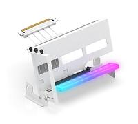 EZDIY-FAB Support pour GPU PCIe 4.0 avec Module LED ARGB, réglage Multi-Angulaire avec câble Riser Blanc, Compatible avec RTX4090, 4080, 4070ti - Blanc