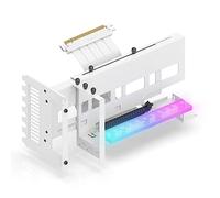 EZDIY-FAB Support vertical pour carte graphique PCIe 4.0 GPU avec module LED ARGB 5 V 3 broches, kit de support de carte vidéo avec PCIe 4.0 X16 Gen4 17 cm, câble élévateur blanc, angle droit de 90