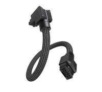 EZDIY-FAB UNIFAS Câble d'extension GPU ARGB 16 broches 12VHPWR pour série RTX 40/50, 16AWG 90° à angle droit 12V-2x6 PCIe 5.1 Câble d'extension PSU 5 V 3 broches, conception de câble unifié, type