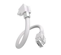 EZDIY-FAB UNIFAS Câble Extension GPU ARGB 16 Broches 12VHPWR RTX 40/50, 16AWG Angle Droit 90° 12V-2x6 PCIe 5.1, Synchro RVB 5V 3 Broches, Design unifié, Type inversé, Blanc
