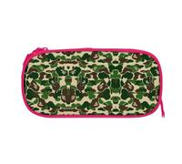 EZDLOWVBA Aniaml Trousse à crayons avec imprimé camouflage vert pour garçons et filles avec fermeture éclair pour étudiants - Trousse à crayons pour fille et fils, rose, One Size, Trousse de beauté