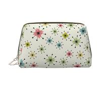 EZDLOWVBA Atomic Trousse de toilette en cuir léger avec fermeture éclair Motif étoiles, doré, Taille unique