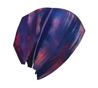 EZDLOWVBA Beau bonnet en tricot imprimé nuages pour adulte, doux et respirant pour un usage quotidien, double couche de chaleur, unisexe pour l'extérieur noir