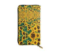 EZDLOWVBA Beaucoup de beaux portefeuilles pour femme avec imprimé tournesol, grande capacité, portefeuille pour femme et homme, portefeuille pour cartes de crédit en polyuréthane, Noir , Taille unique
