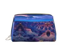 EZDLOWVBA Beauty Grand Canyon Trousse de maquillage de voyage en cuir léger avec fermeture éclair pour femme, doré, Taille unique