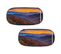 EZDLOWVBA Blue Ridge - Trousse à crayons avec fermeture éclair pour étudiants, filles et filles avec imprimé Parkway Mountains, pour filles, fils, bureau, Noir , Taille unique, Trousse de beauté