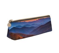 EZDLOWVBA Blue Ridge Trousse à crayons en cuir avec imprimé Parkway Mountains pour filles et garçons