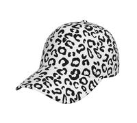 EZDLOWVBA Casquette de baseball avec imprimé léopard noir et blanc pour homme et femme - Chapeau de soleil - Chapeau de soleil - Casquette de sport
