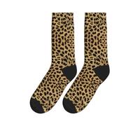 EZDLOWVBA Chaussettes fantaisie avec imprimé léopard et imprimé animal - Chaussettes amusantes et colorées - Chaussettes mi-mollet, 2 Noir-2, Taille unique