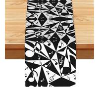 EZDLOWVBA Chemin de table élégant imprimé note de musique 33 x 183 cm nappe de table cuisine salle à manger décoration pour la maison, fête, restaurant